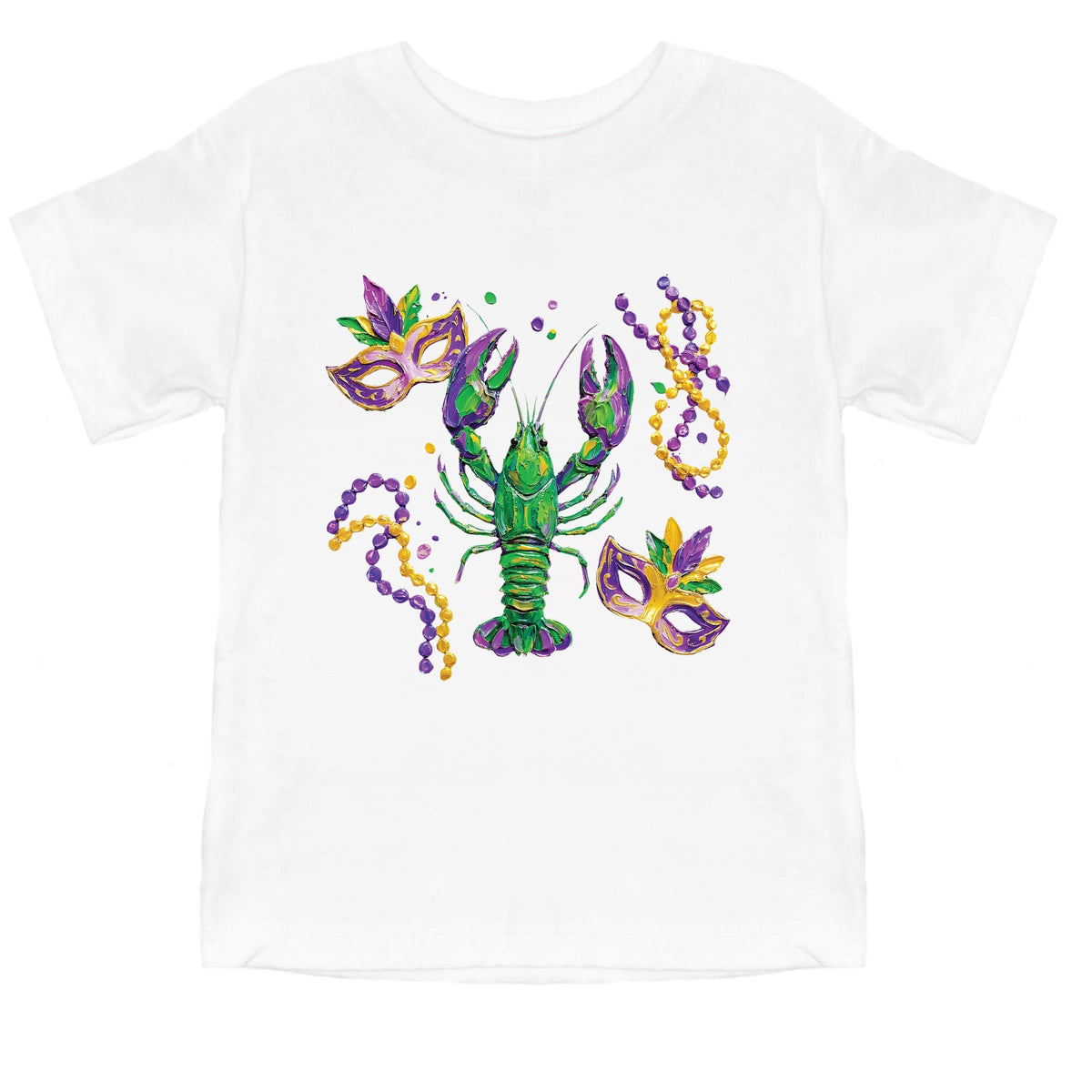 Mardi Gras Lobster Masks - Toddler Short Sleeve Graphic T-Shirt