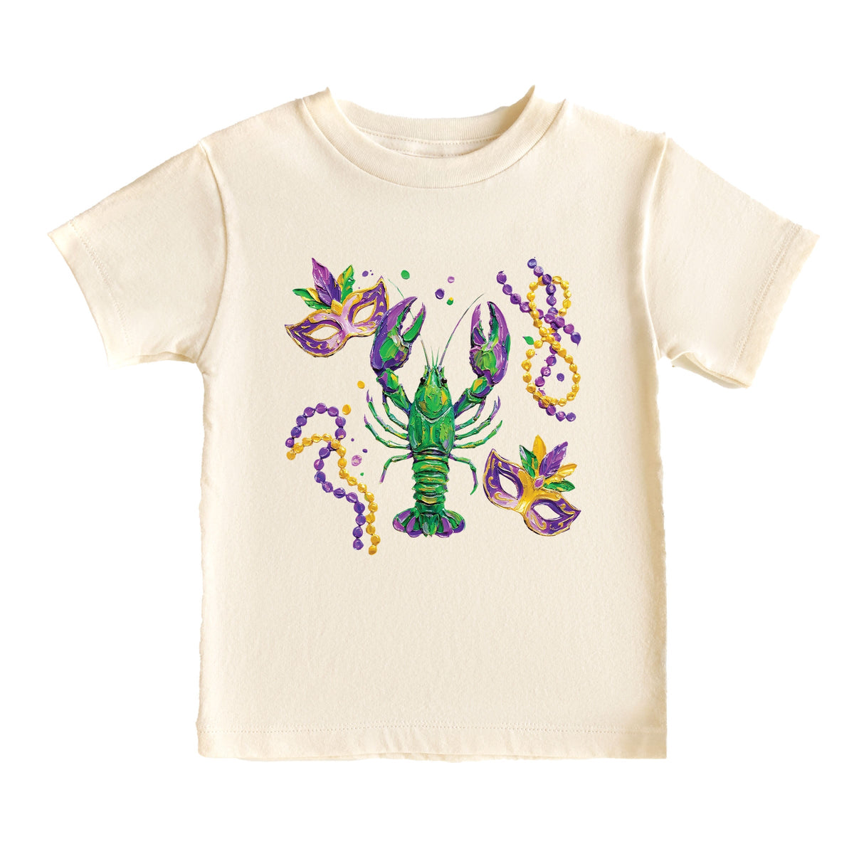 Mardi Gras Lobster Masks - Toddler Short Sleeve Graphic T-Shirt