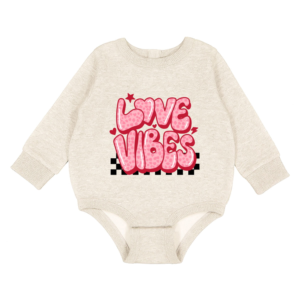 Love Vibes Stars Checkered - Infant Fleece BodySuit