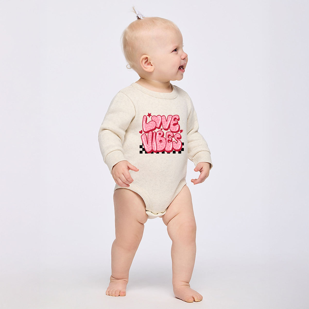 Love Vibes Stars Checkered - Infant Fleece BodySuit