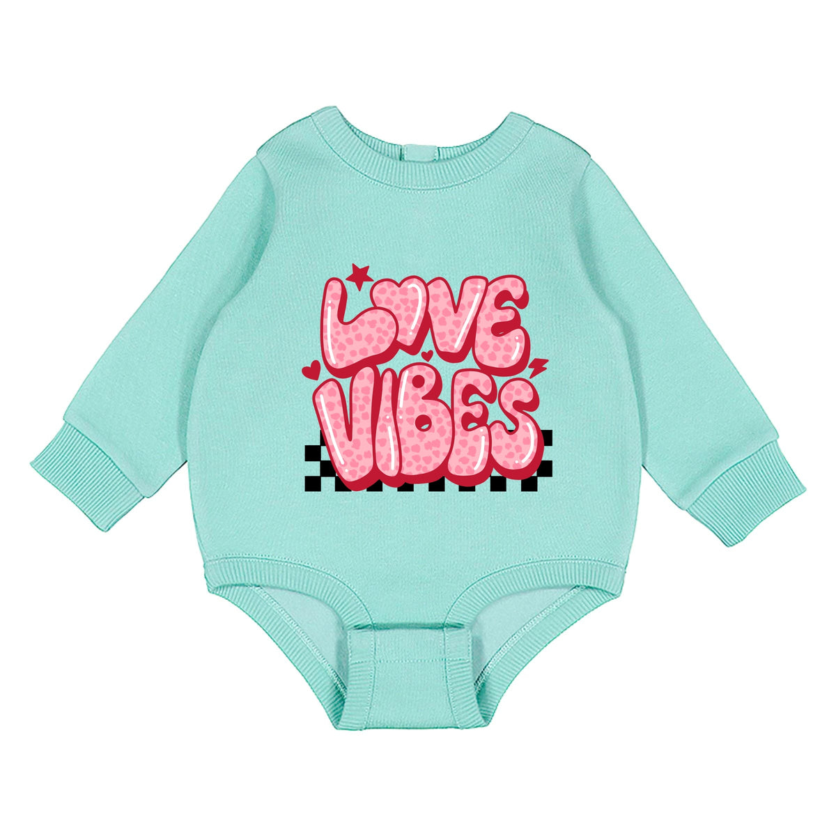 Love Vibes Stars Checkered - Infant Fleece BodySuit