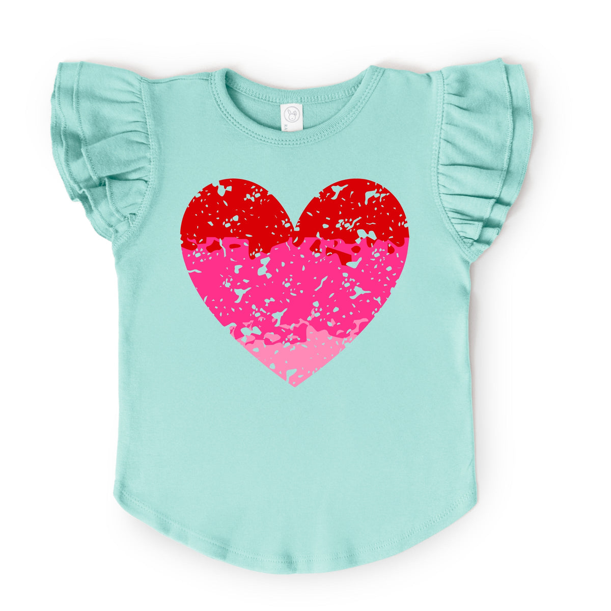 Heart Ombre - Flutter Sleeve Graphic T-Shirt