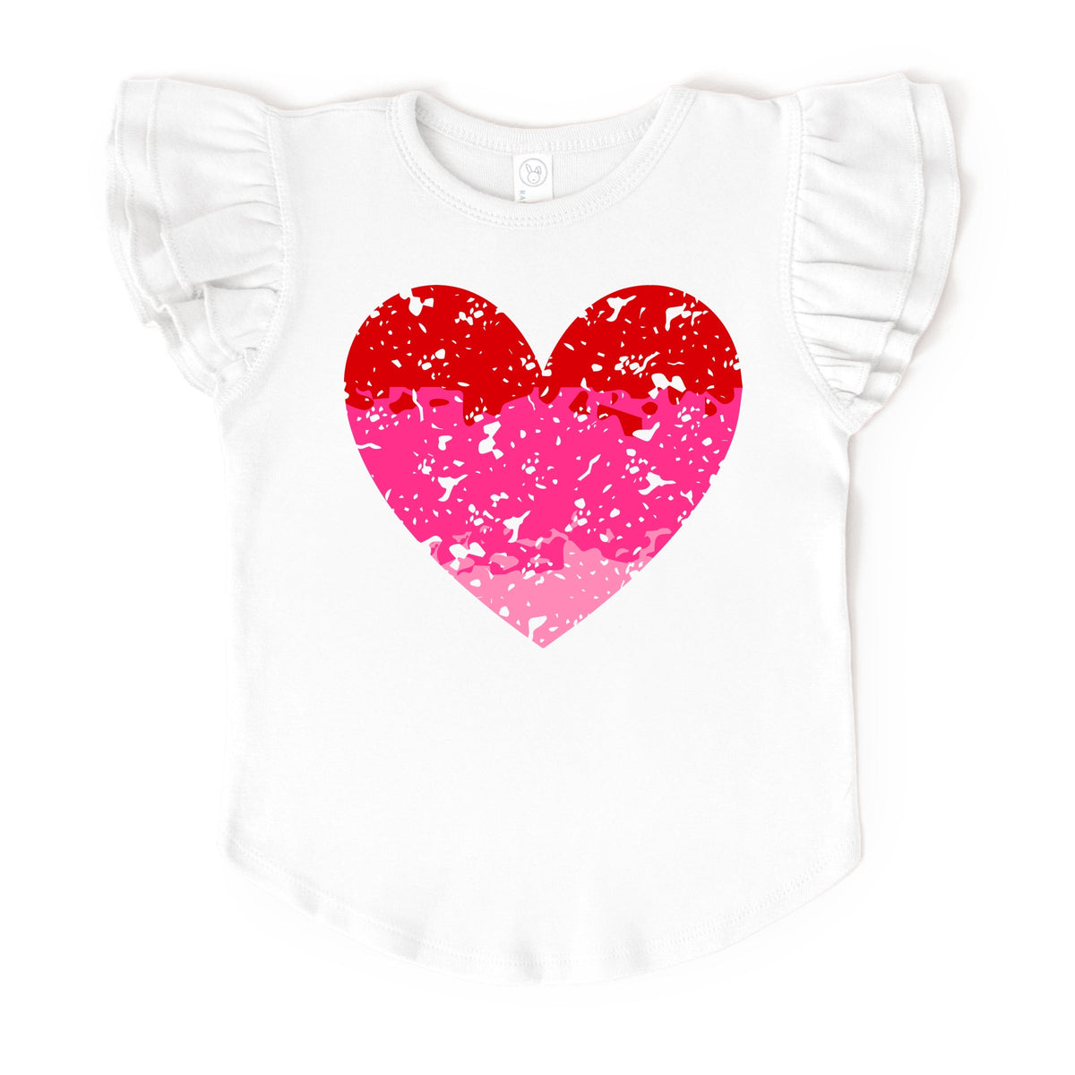 Heart Ombre - Flutter Sleeve Graphic T-Shirt
