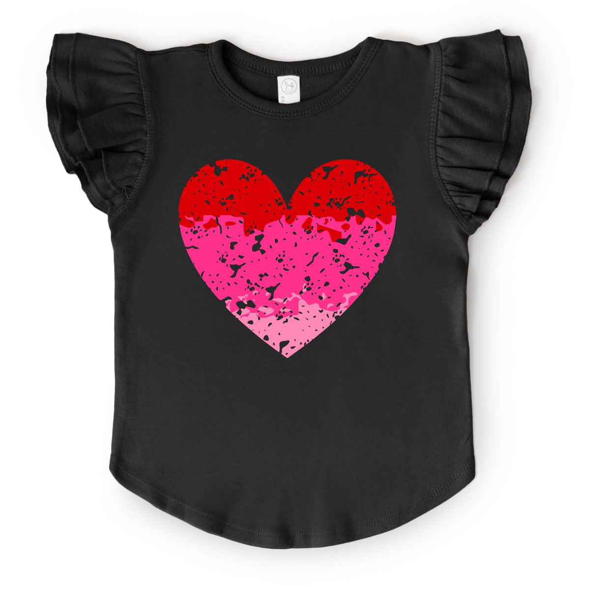 Heart Ombre - Flutter Sleeve Graphic T-Shirt