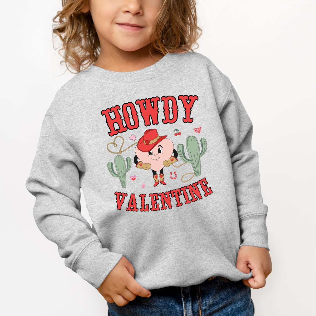Howdy Valentine Heart - Toddler Graphic Sweatshirt