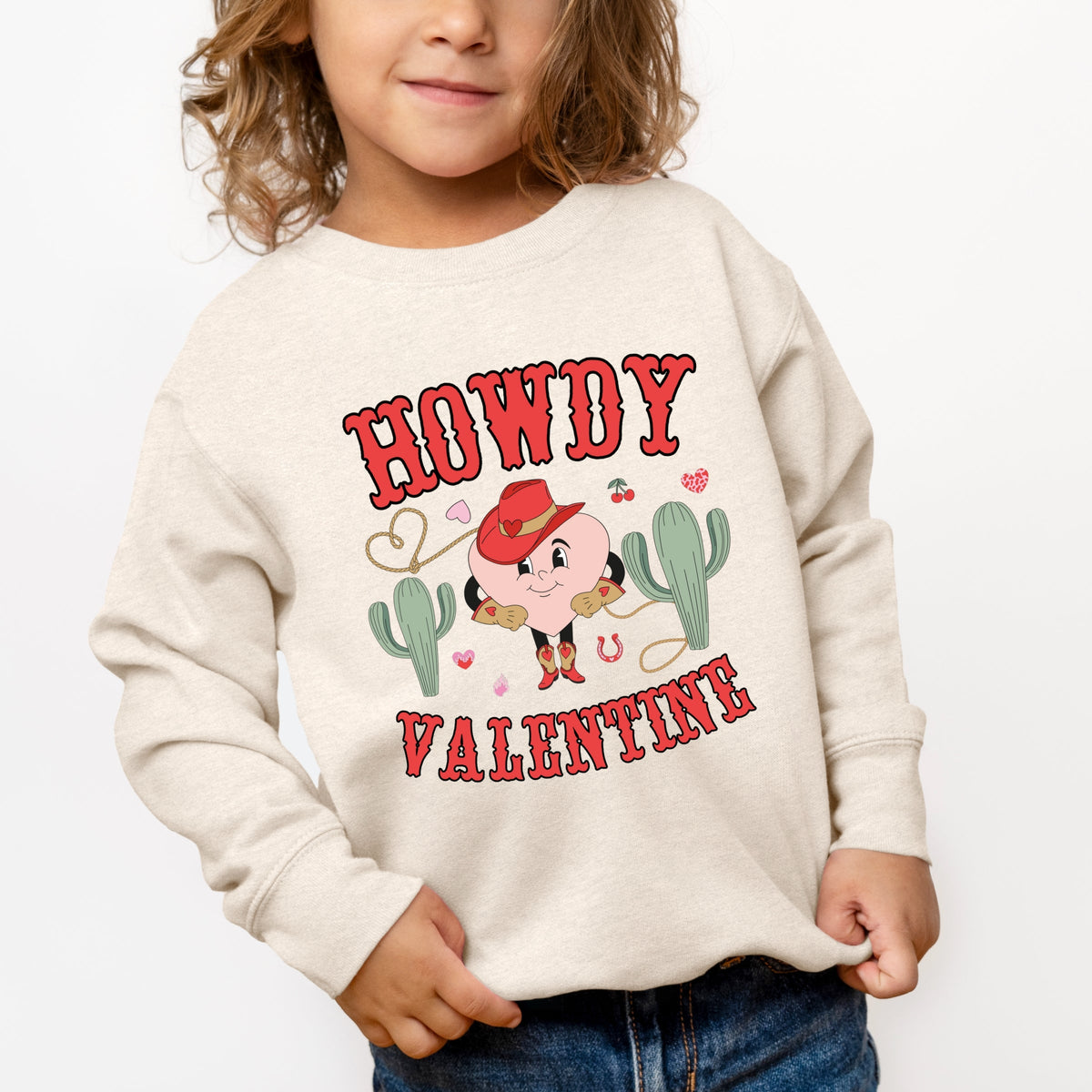 Howdy Valentine Heart - Toddler Graphic Sweatshirt