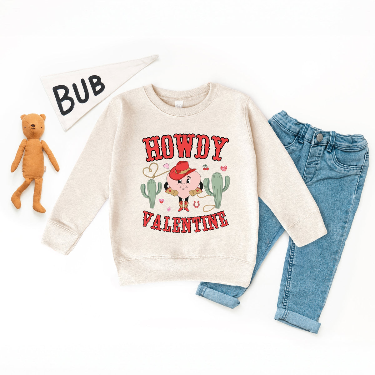 Howdy Valentine Heart - Toddler Graphic Sweatshirt