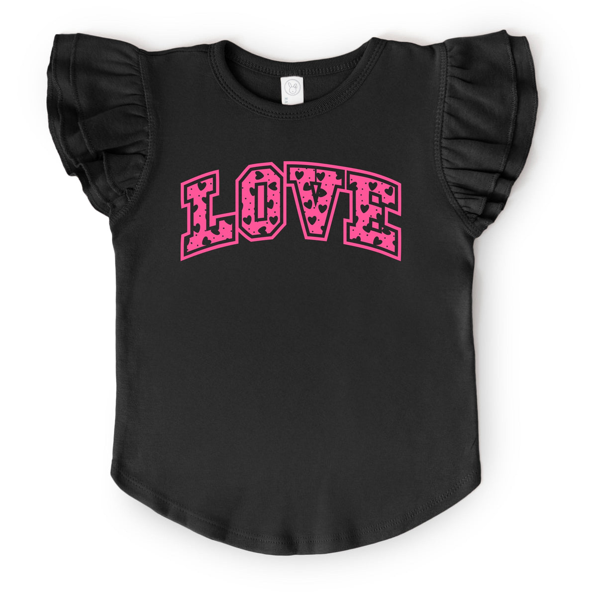 Love Varsity Hearts - Flutter Sleeve Graphic T-Shirt