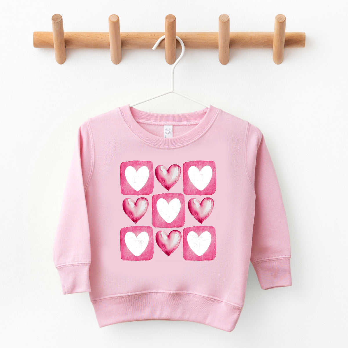 Pink Heart Grid - Toddler Graphic Sweatshirt