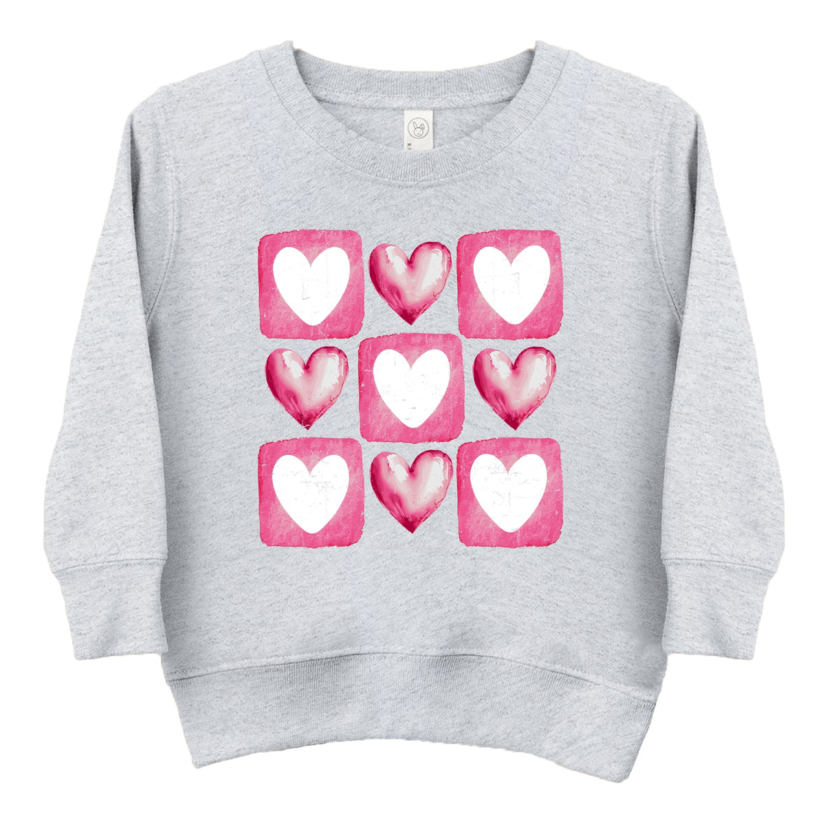 Pink Heart Grid - Toddler Graphic Sweatshirt