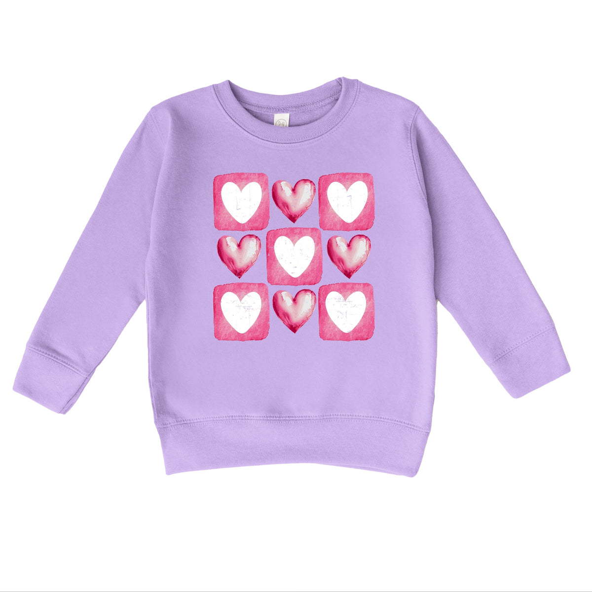 Pink Heart Grid - Toddler Graphic Sweatshirt
