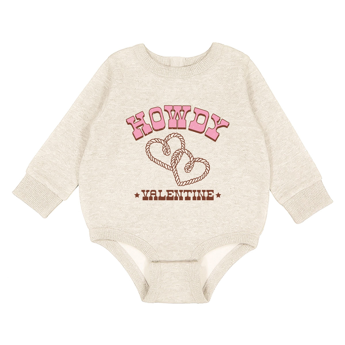 Howdy Valentine Rope Hearts - Infant Fleece BodySuit