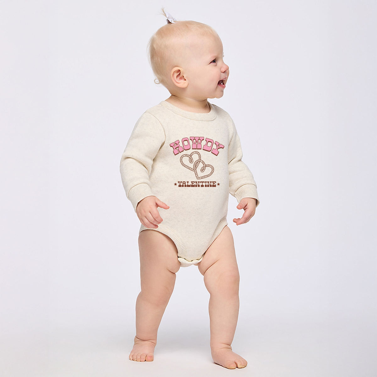 Howdy Valentine Rope Hearts - Infant Fleece BodySuit