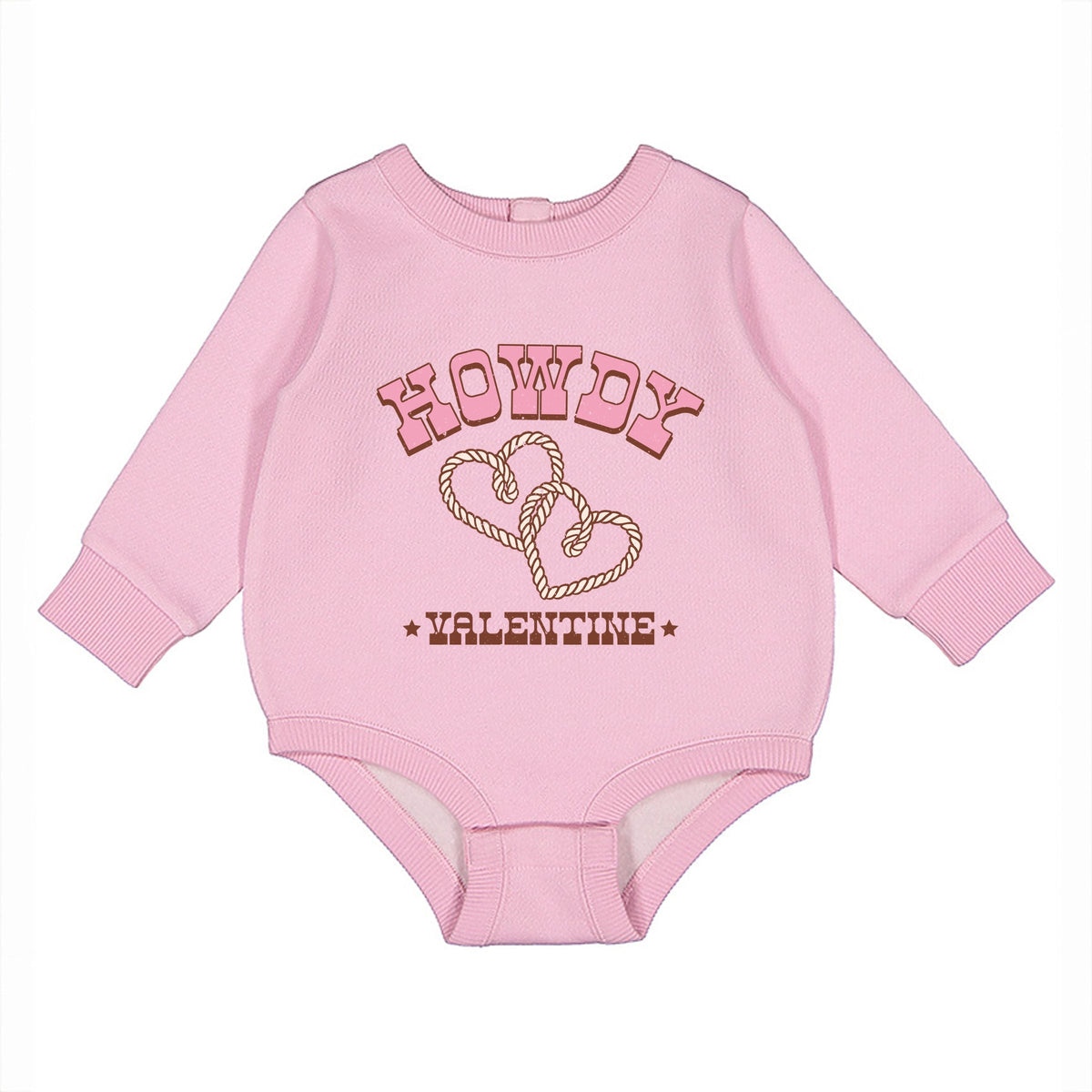 Howdy Valentine Rope Hearts - Infant Fleece BodySuit