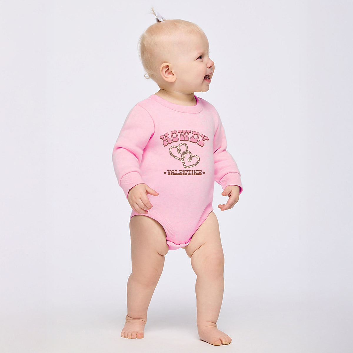 Howdy Valentine Rope Hearts - Infant Fleece BodySuit