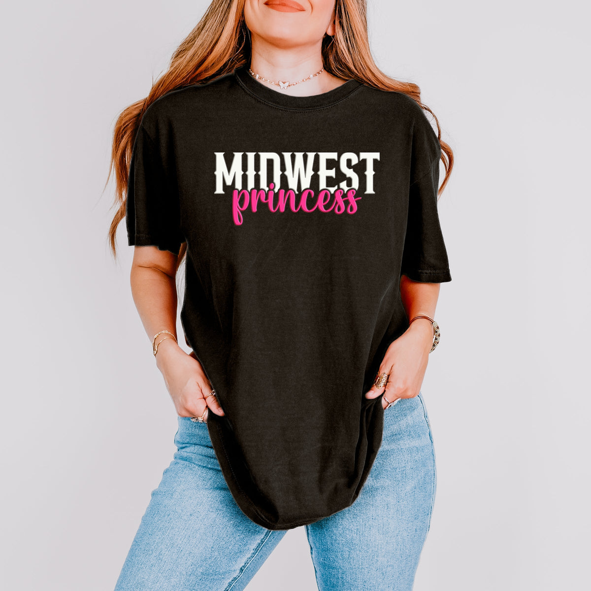 Midwest Princess Puff - Women's Garment Dyed Graphic T-Shirt