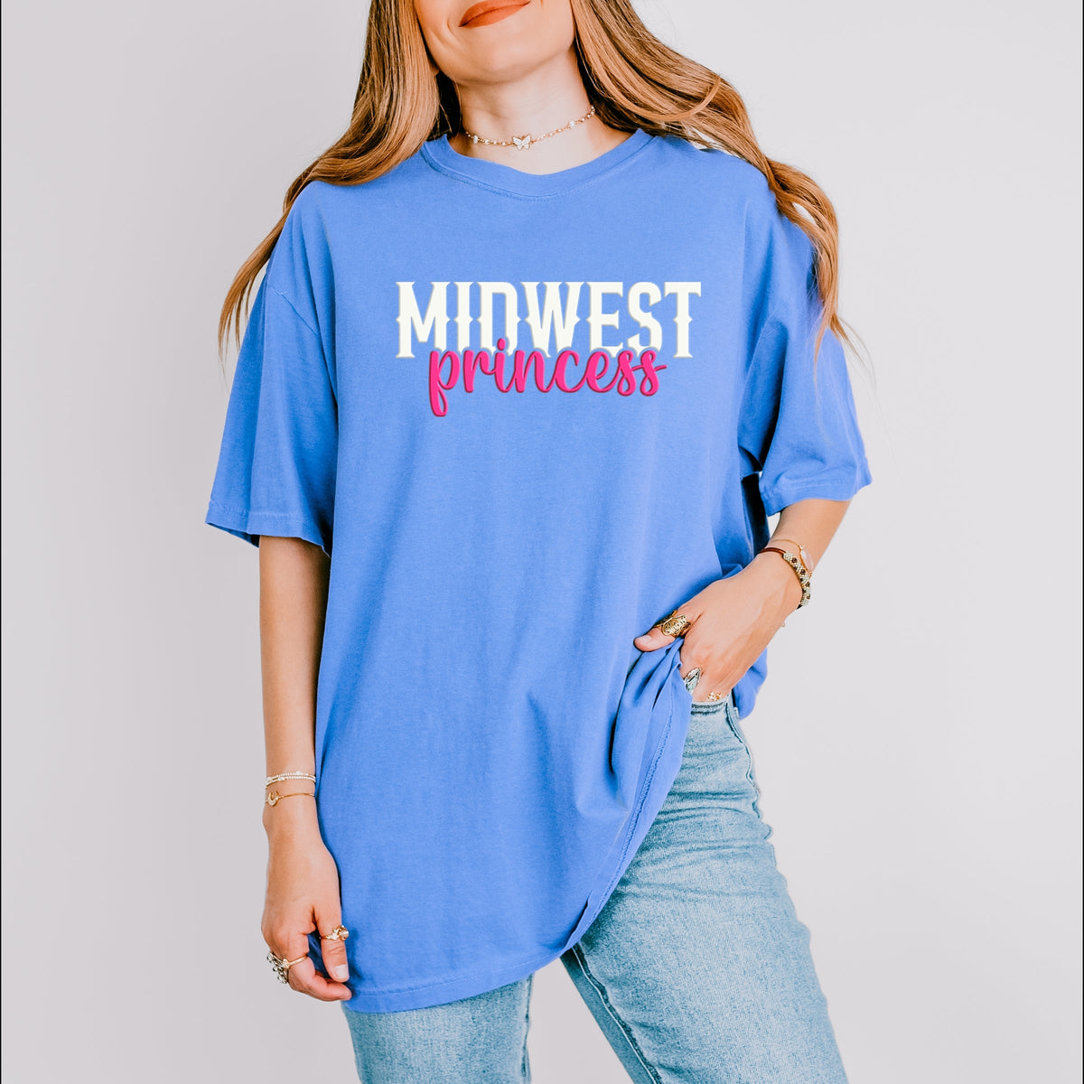 Midwest Princess Puff - Women's Garment Dyed Graphic T-Shirt