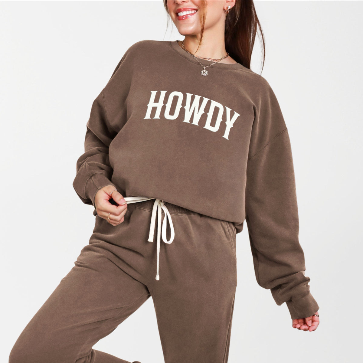 Howdy Arched Puff - Women's Lightweight Garment Dyed Sweatshirt