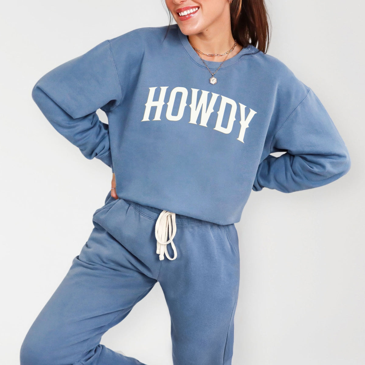 Howdy Arched Puff - Women's Lightweight Garment Dyed Sweatshirt