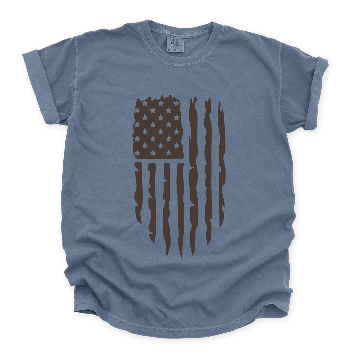 American Flag Distressed - Men's Garment Dyed Graphic T-Shirt