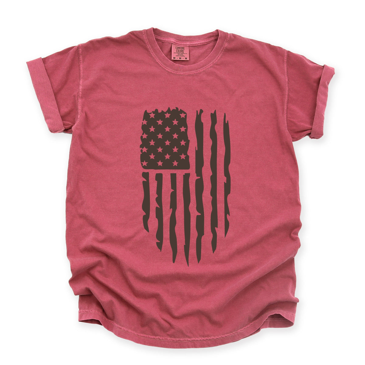 American Flag Distressed - Men's Garment Dyed Graphic T-Shirt