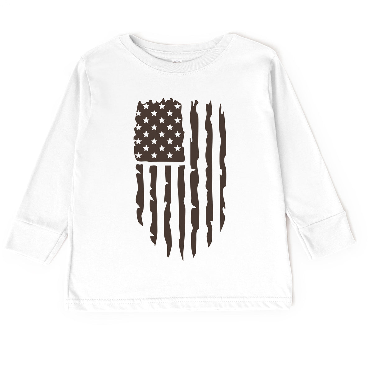 American Flag Distressed - Toddler Long Sleeve Graphic Tee