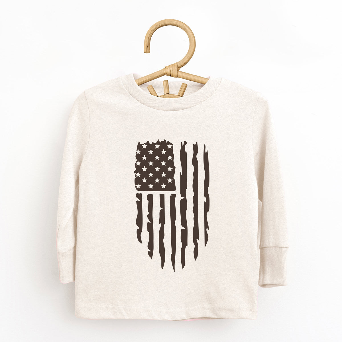 American Flag Distressed - Toddler Long Sleeve Graphic Tee