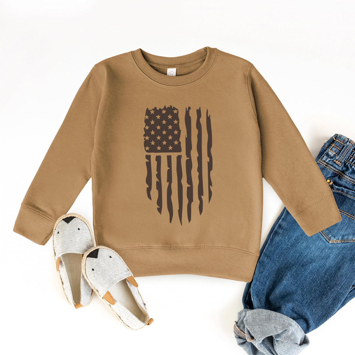 American Flag Distressed - Toddler Graphic Sweatshirt