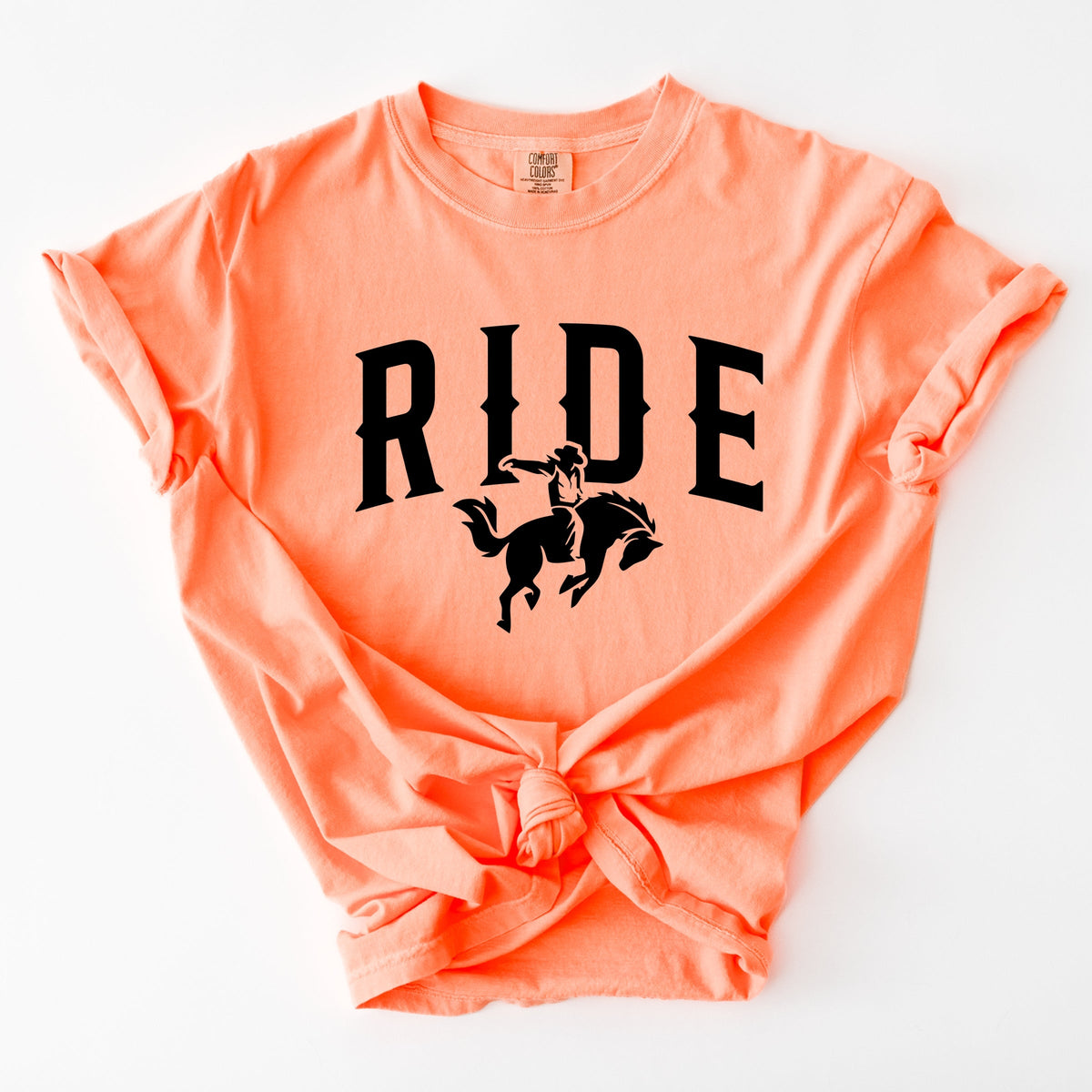 Ride Cowboy Arched - Women's Garment Dyed Graphic T-Shirt