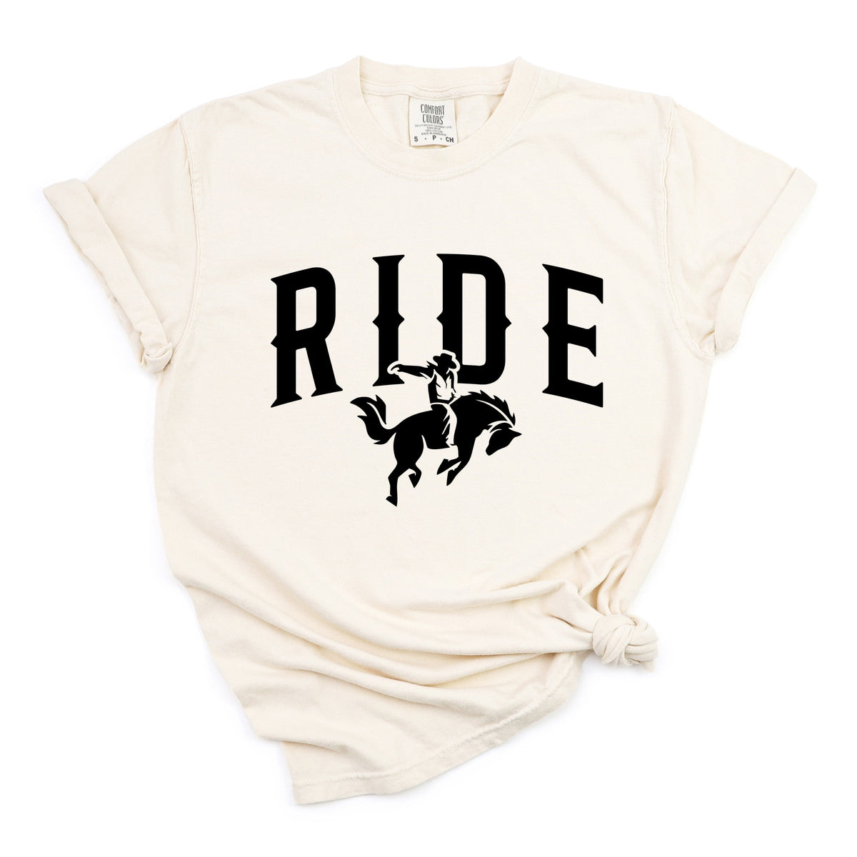 Ride Cowboy Arched - Women's Garment Dyed Graphic T-Shirt