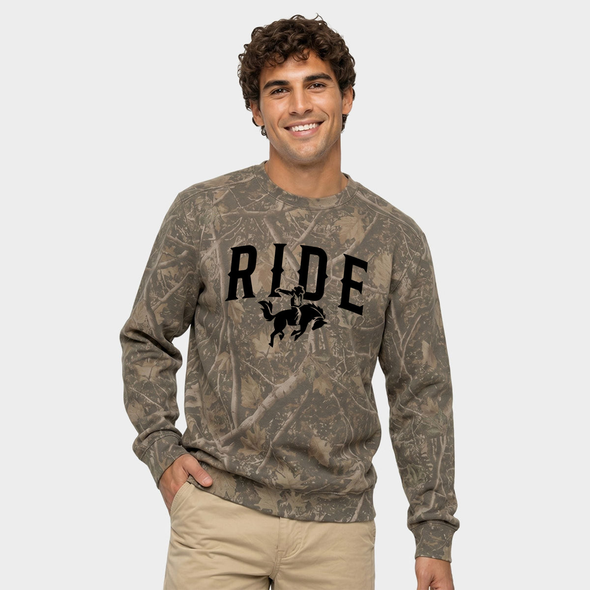 Ride Cowboy Arched - Men's Camo Sweatshirt