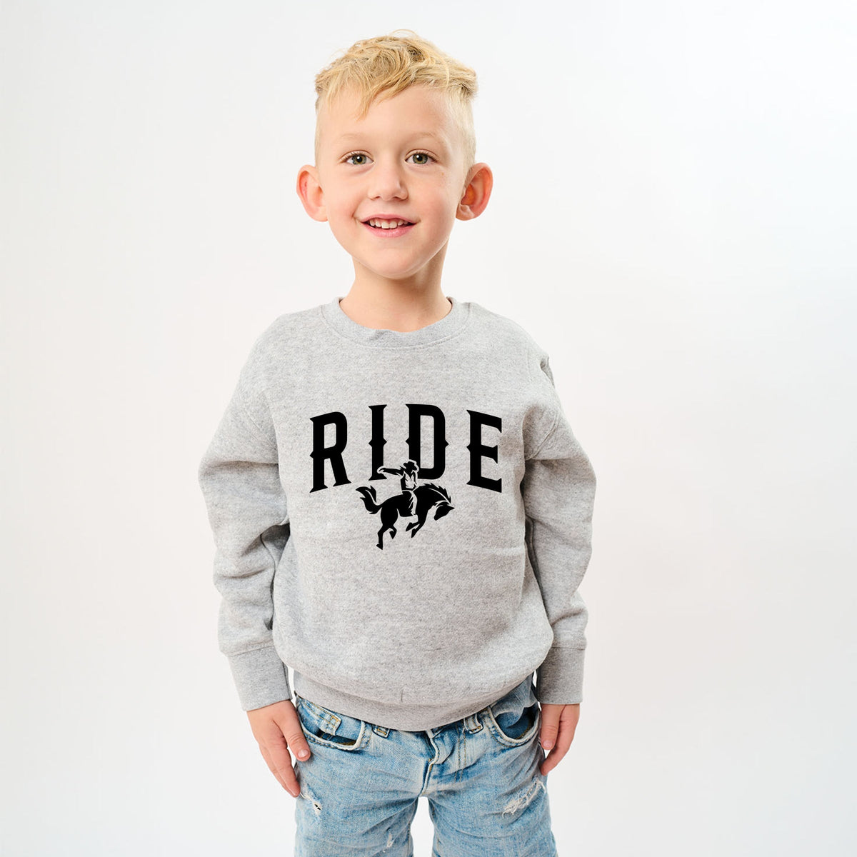 Ride Cowboy Arched - Youth Graphic Sweatshirt