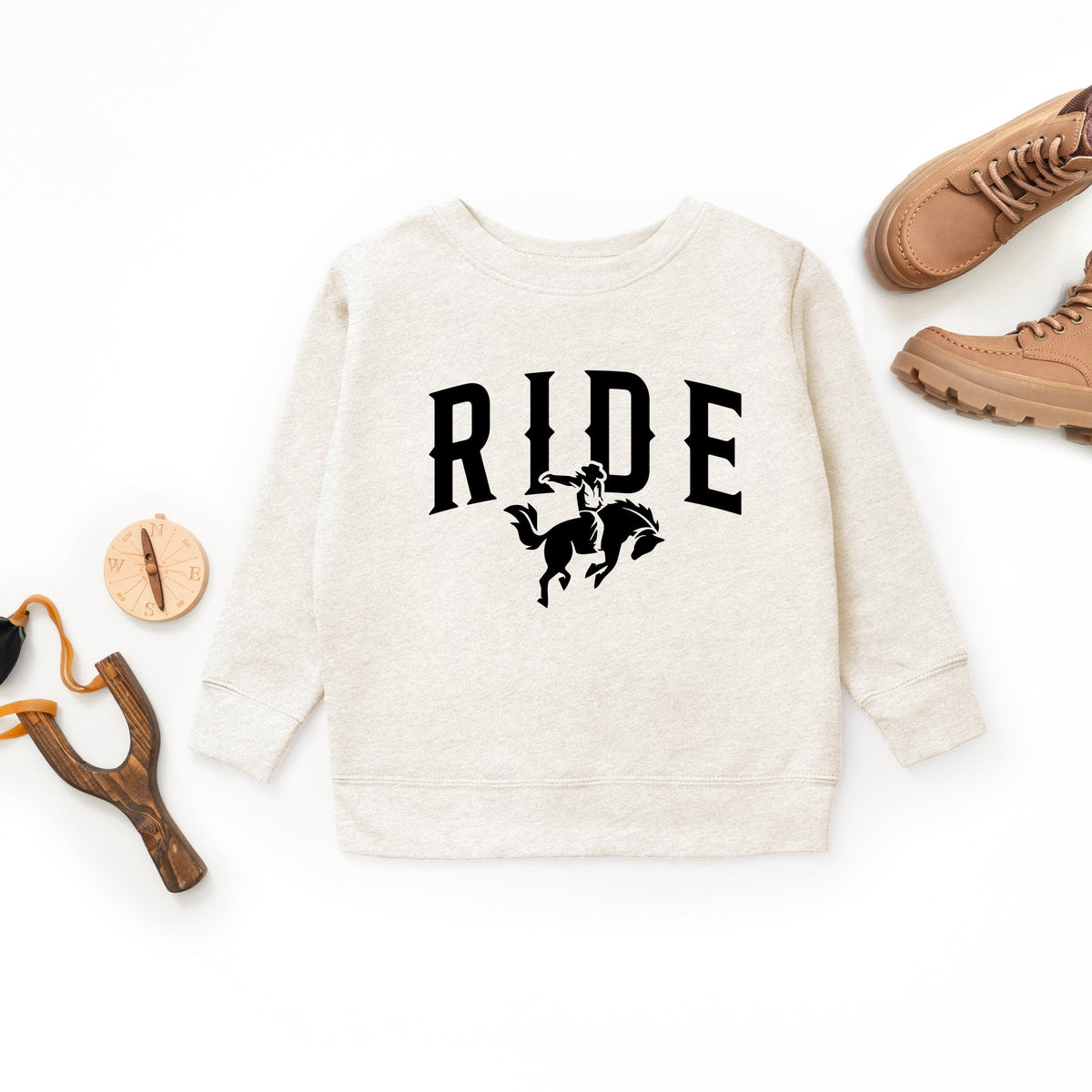 Ride Cowboy Arched - Youth Graphic Sweatshirt