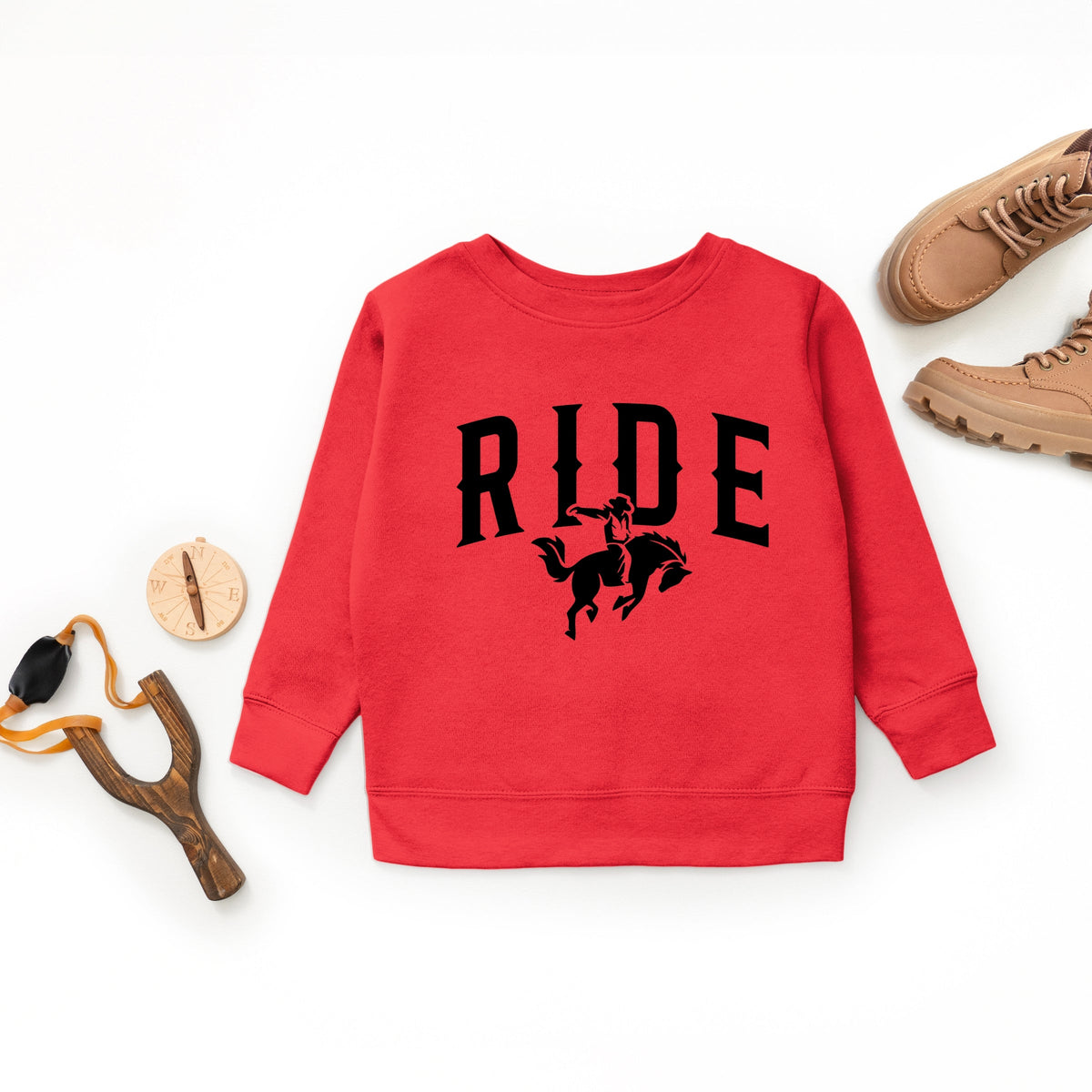 Ride Cowboy Arched - Youth Graphic Sweatshirt
