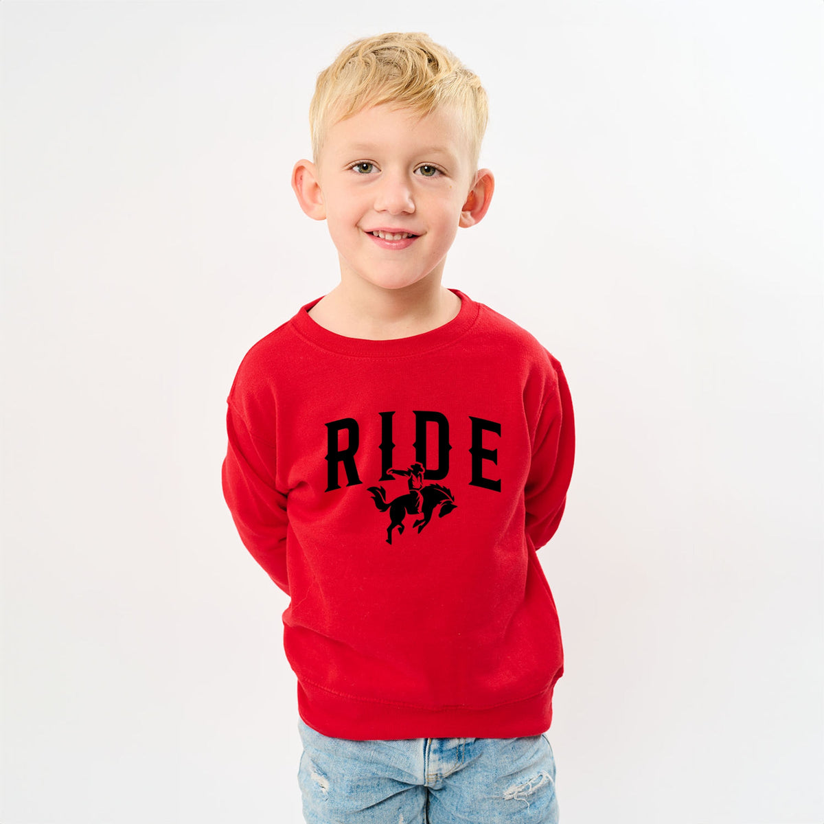 Ride Cowboy Arched - Youth Graphic Sweatshirt