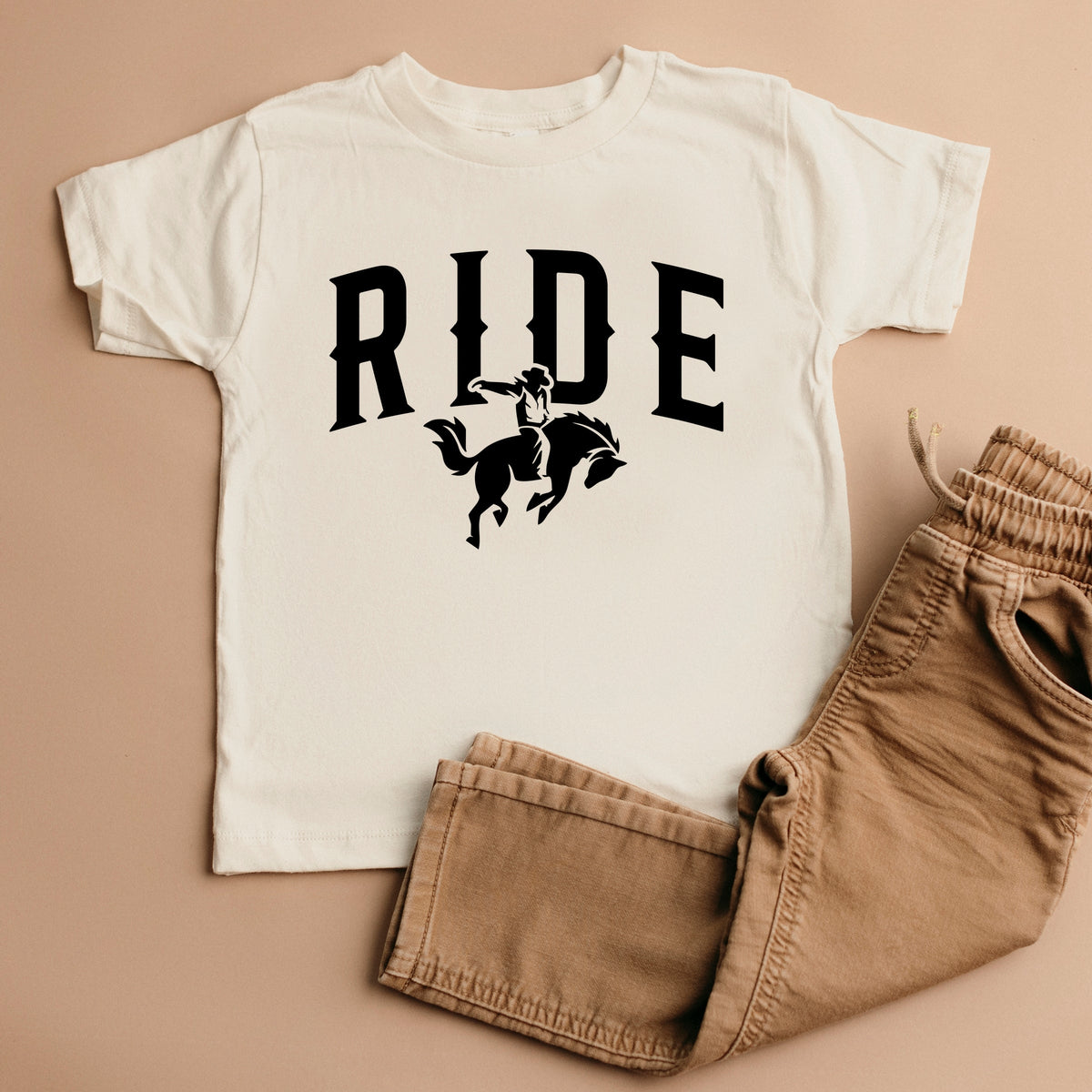 Ride Cowboy Arched - Toddler Short Sleeve Graphic T-Shirt
