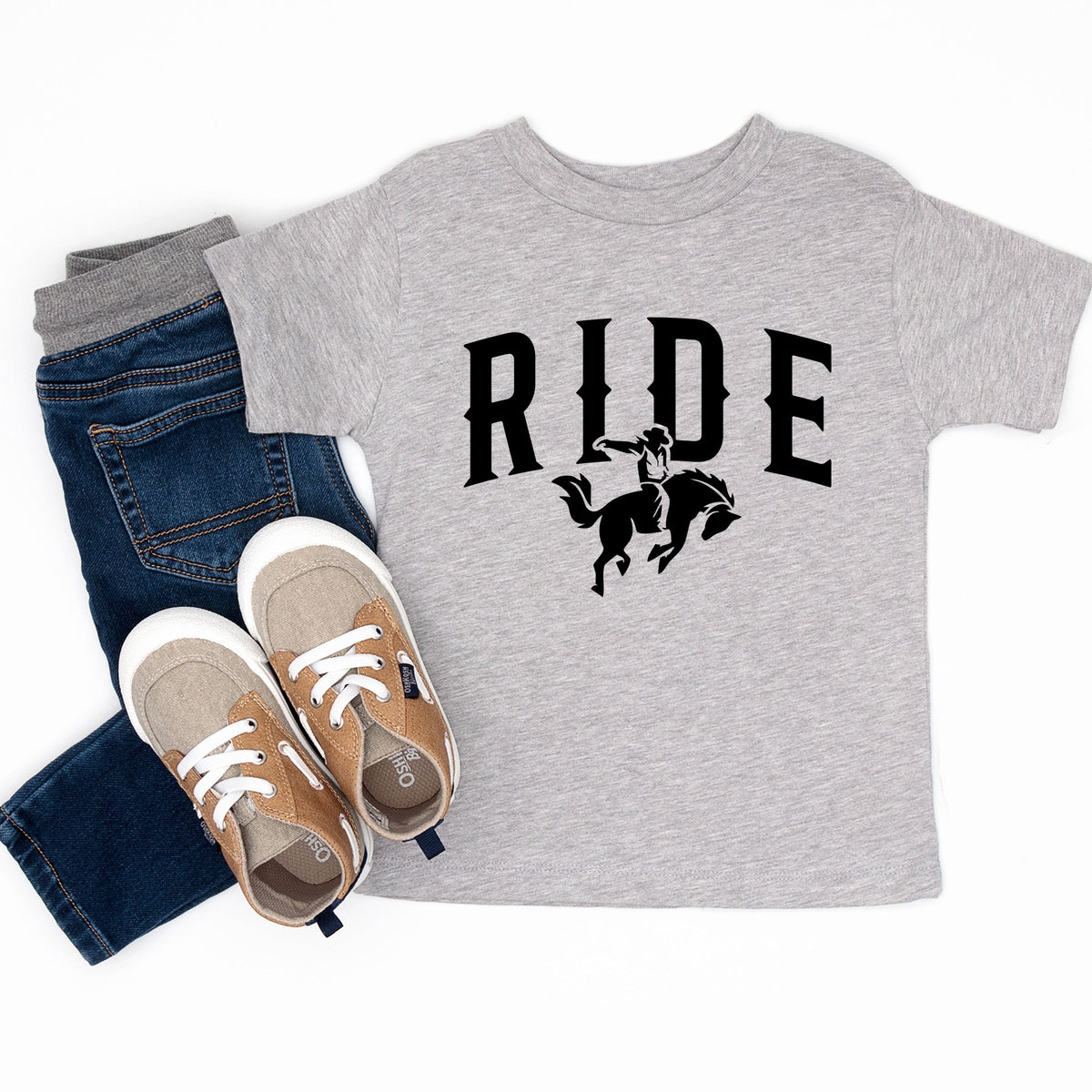 Ride Cowboy Arched - Toddler Short Sleeve Graphic T-Shirt