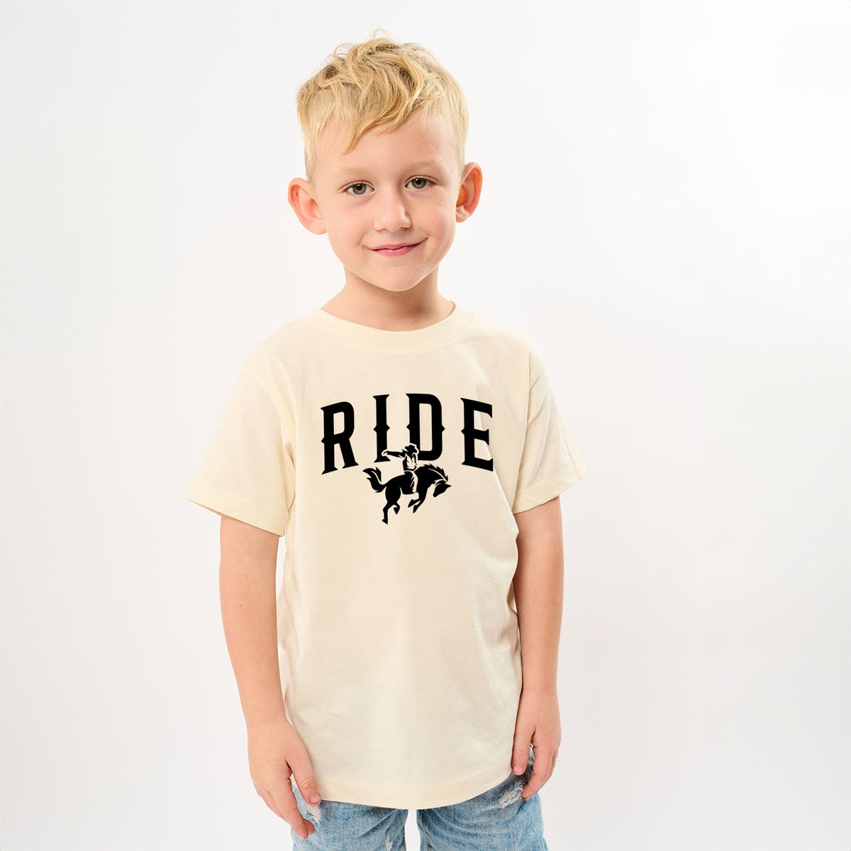 Ride Cowboy Arched - Youth Short Sleeve Graphic T-Shirt