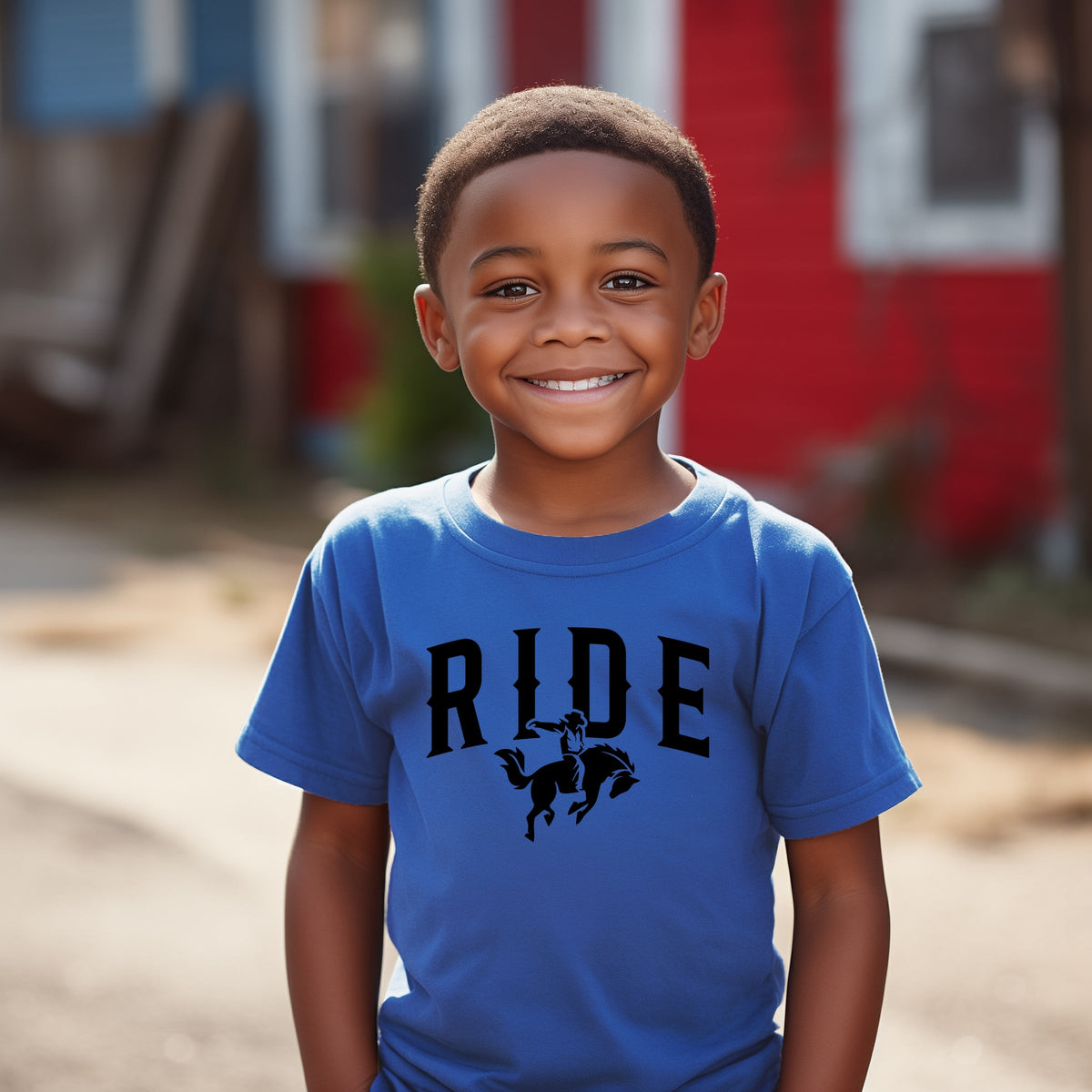Ride Cowboy Arched - Youth Short Sleeve Graphic T-Shirt