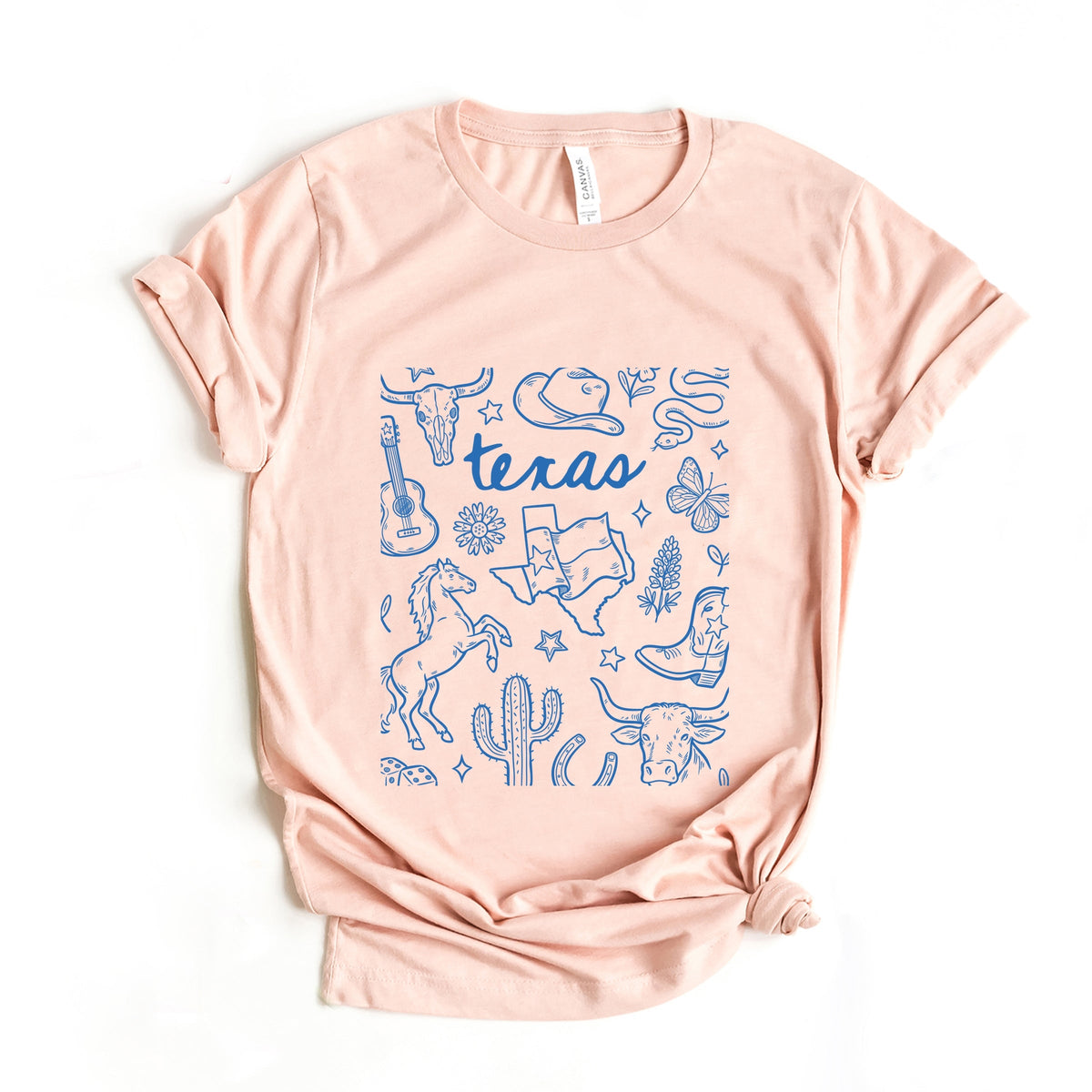 Texas Sketched Collage - Women's Short Sleeve Graphic T-Shirt