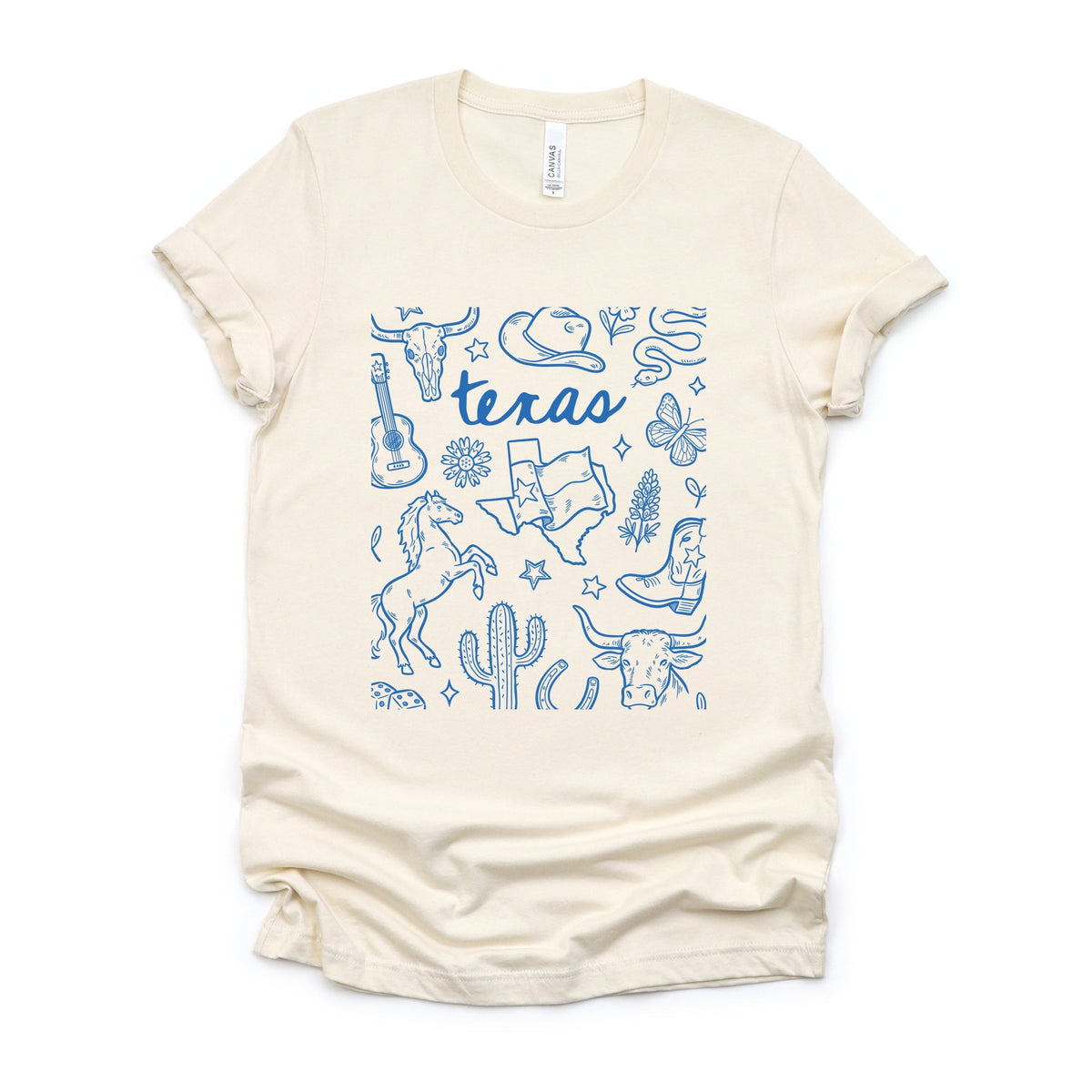 Texas Sketched Collage - Women's Short Sleeve Graphic T-Shirt