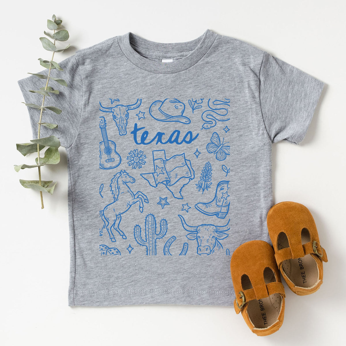 Texas Sketched Collage - Toddler Short Sleeve Graphic T-Shirt