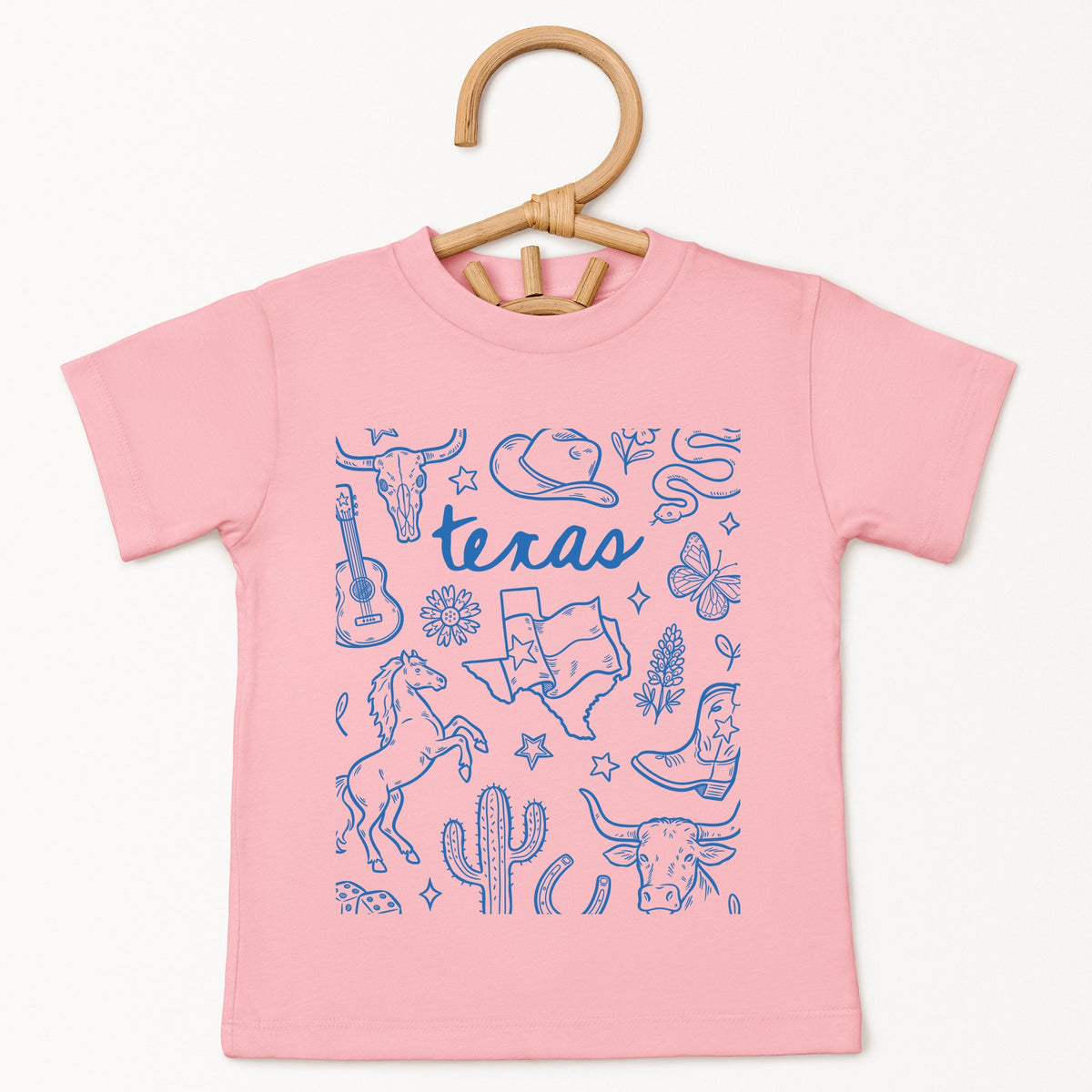Texas Sketched Collage - Toddler Short Sleeve Graphic T-Shirt