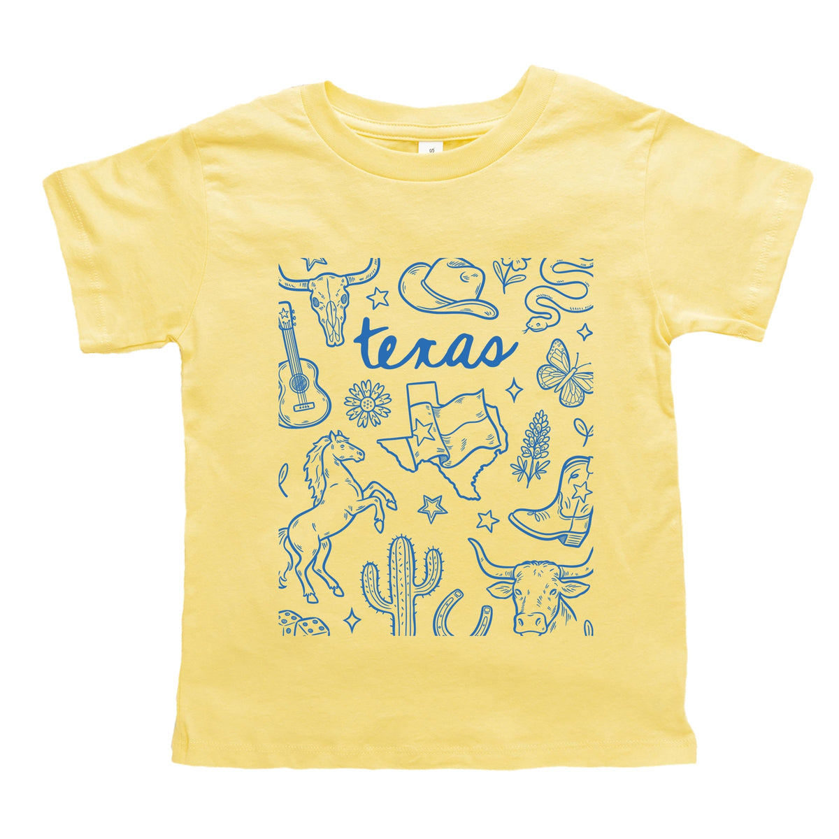 Texas Sketched Collage - Toddler Short Sleeve Graphic T-Shirt