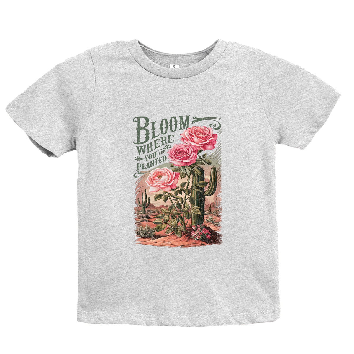 Bloom Where You Are Planted Cactus - Youth Short Sleeve Graphic T-Shirt