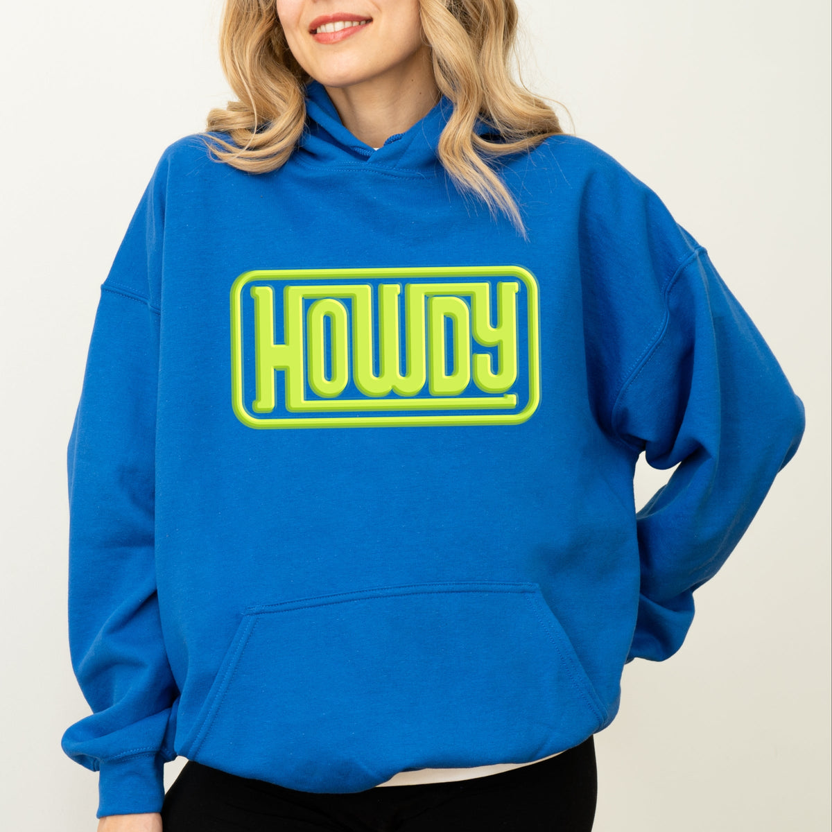 Howdy Square Puff Print - Women's Graphic Hoodie