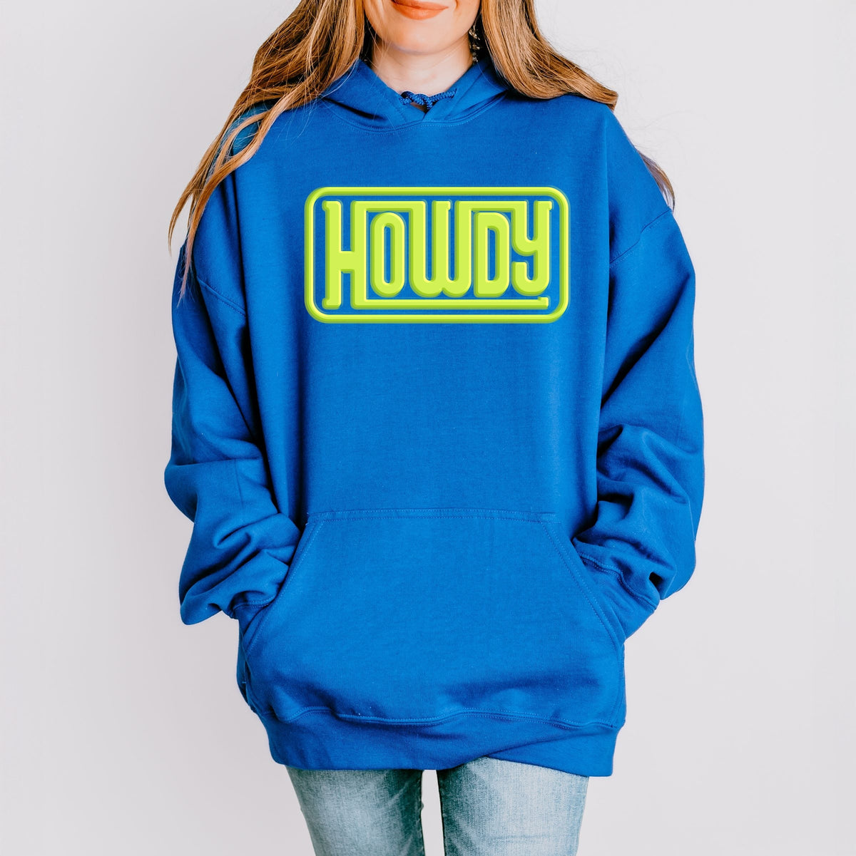 Howdy Square Puff Print - Women's Graphic Hoodie