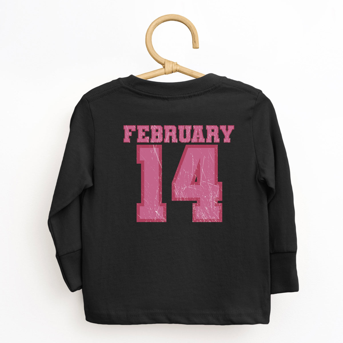February Fourteenth Front And Back - Toddler Long Sleeve Graphic Tee