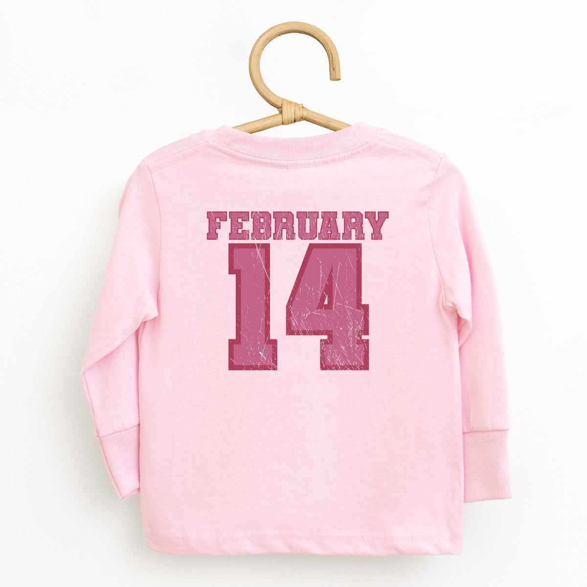 February Fourteenth Front And Back - Toddler Long Sleeve Graphic Tee