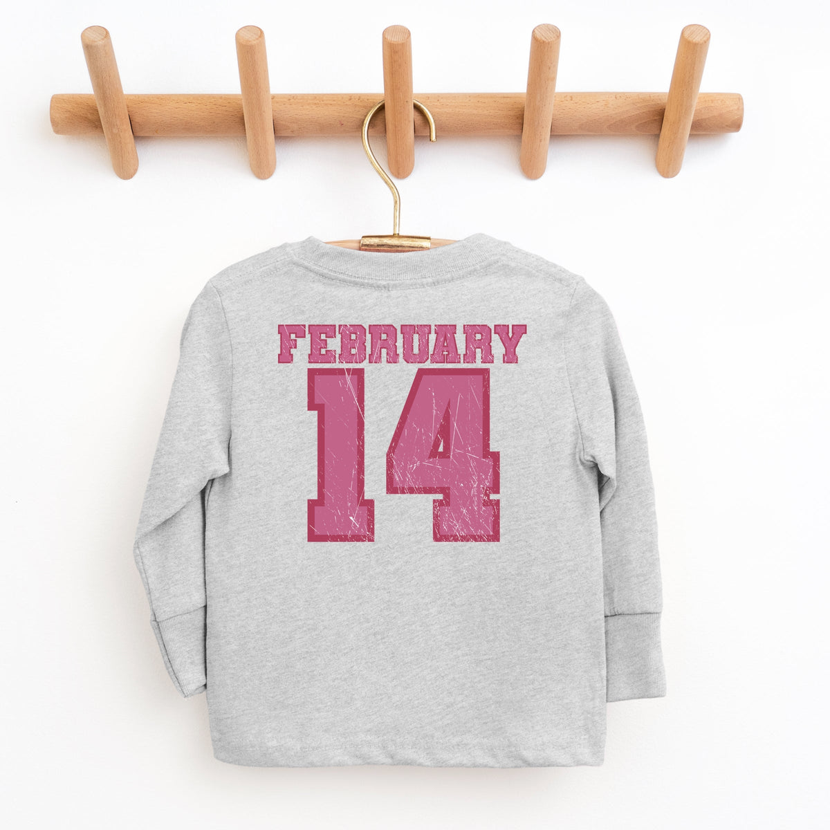 February Fourteenth Front And Back - Youth Long Sleeve Graphic T-Shirt